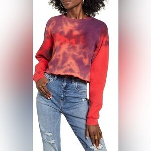 NEEMA Anthropologie Tie Dye Cropped Long Sleeve Sweatshirt Small